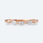 Marquise & Round Cut Lab Grown Diamond Curved Wedding Band Sophisticated Charm Stacking Ring (6)