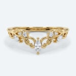 Marquise & Round Cut Lab Grown Diamond Curved Wedding Band Vintage-Inspired Stacking Ring (1)