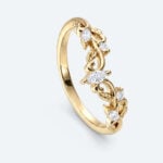 Marquise & Round Cut Lab Grown Diamond Curved Wedding Band Vintage-Inspired Stacking Ring (3)