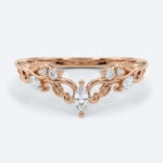 Marquise & Round Cut Lab Grown Diamond Curved Wedding Band Vintage-Inspired Stacking Ring (6)