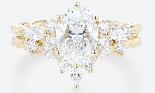 Oval Cut Lab Grown Diamonds 34 Twisted Bridal Ring Set with Curved Wedding Band (1)
