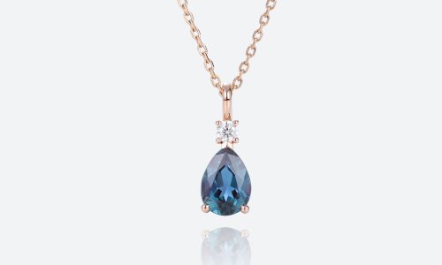 Pear Shaped Pendant Necklace​ Alexandrite Gold Necklace