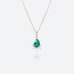 Emerald Diamond Necklace Birthstone Necklace for Mom