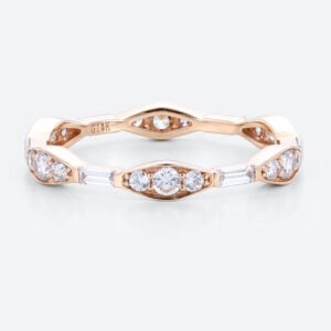 Art Deco Wedding Ring Lab Diamond Stack Rings Gold Unique Ring Jewelry
