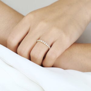 Round Cut Lab Diamond 2MM Eternity Wedding Band Classic Stacking Ring