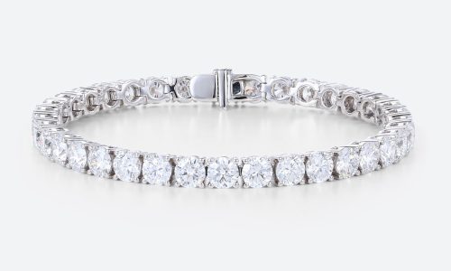 Lab Grown Tennis Bracelet​ Round 14k White Gold Classic Bracelet
