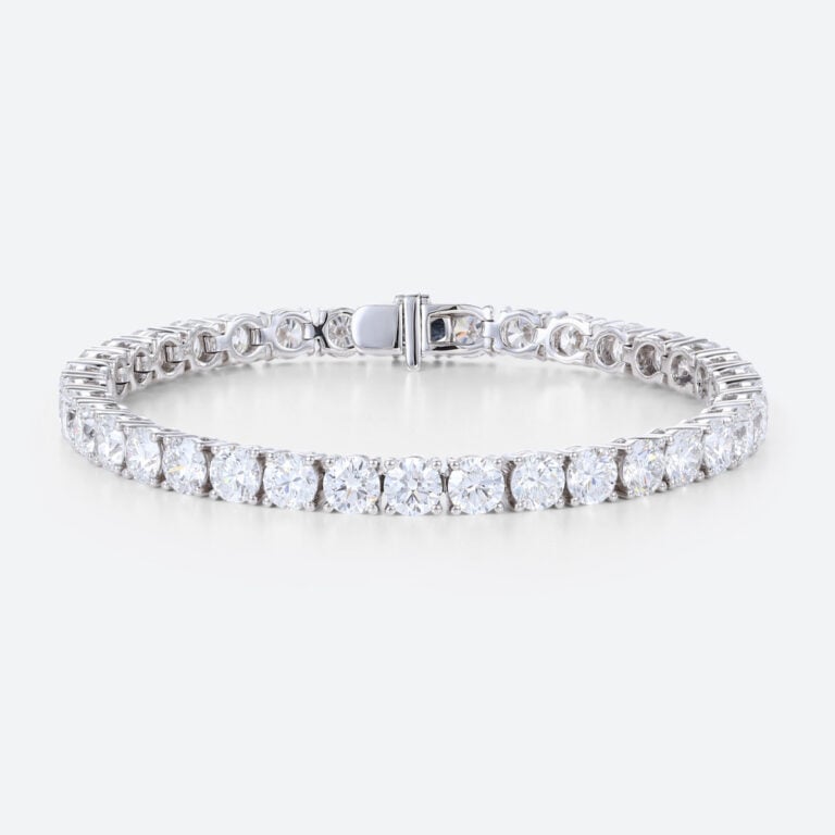 Black Friday Jewelry - Lab Grown Tennis Bracelet​ Round 14k White Gold Classic Bracelet
