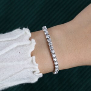 Round Cut Lab Diamond Line Bracelet Luxe Tennis Bracelet with Classic Design