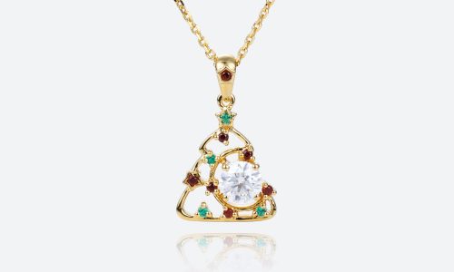 Lab Grown Diamond Gold Necklace​ Multi Colored Gemstone Necklace