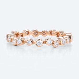 Eternity Band Stack Rings Lab Diamond Rose Gold Women Wedding Rings