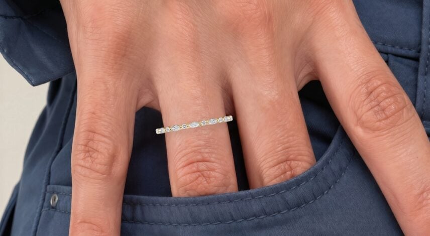 Full vs. Half Eternity Bands Lab Grown Diamond 2.5MM Width Full Eternity Wedding Band (1)