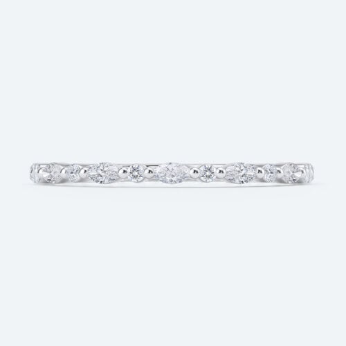 Round & Marquise Cut Lab Grown Diamond Full Eternity Wedding Band Alternating Matching Ring
