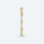 Round & Marquise Cut Lab Grown Diamond Wedding Band Vintage Milgrain Stacking Ring (3)