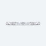 Round & Marquise Cut Lab Grown Diamond Wedding Band Vintage Milgrain Stacking Ring (6)