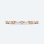 Round & Marquise Cut Lab Grown Diamond Wedding Band Vintage Milgrain Stacking Ring (7)