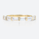 0.68ct Lab Diamond Eternity Ring 18K Baguette Cut Stacking Ring in Yellow Gold