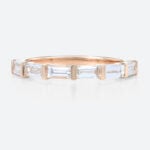 0.68ct Lab Diamond Eternity Ring 18K Baguette Cut Stacking Ring