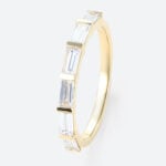0.68ct Lab Diamond Eternity Ring 18K Baguette Cut Stacking Ring in Yellow Gold