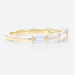 0.68ct Lab Diamond Eternity Ring 18K Baguette Cut Stacking Ring in Yellow Gold