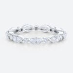 0.8ctw Round & Marquise Cut Lab Grown Diamond Full Eternity Wedding Band Classic Stacking Ring in White Gold