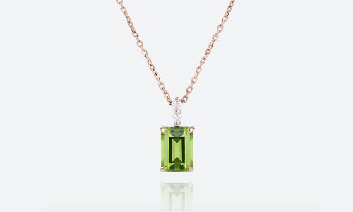Birthstone Necklace for Grandma Emerald Cut Necklace