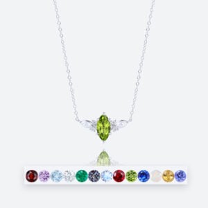 Mothers Birthstone Necklace Personalized Necklace Valentines