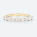 Lab Grown Oval Diamond Ring 14k Yellow Gold Half Eternity Ring