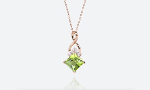 Birthstone Necklace for Mom 18k Gold Birthstone Pendant Necklace