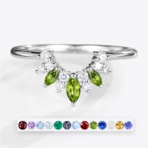 Birthstone Rings Stackable Marquise Ring Cut White Gold Ring Stack