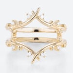Ring Enhancer Wedding Band Simple 14k Yellow Gold Rings for Women