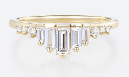 0.4ctw Baguette & Round Cut Lab Growan Diamond Wedding Band Art Deco Stacked Rings in Rose Gold (5) 0.4ctw Baguette & Round Cut Lab Growan Diamond Wedding Band Art Deco Stacked Rings in Rose Gold (5)