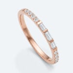 Baguette & Round Lab Grown Diamond Half Eternity Wedding Band (3)