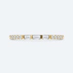 Baguette & Round Lab Grown Diamond Half Eternity Wedding Band (7)