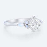 Cushion Cut Lab Grown Diamond Cluster 4 Prong Engagement Ring (4)