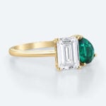 Emerald Cut Lab Grown Diamond Toi et Moi 4 Prong Engagement Ring (2)