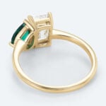 Emerald Cut Lab Grown Diamond Toi et Moi 4 Prong Engagement Ring (5)
