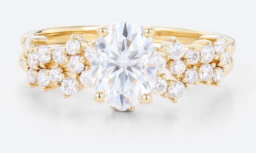 2 Carat Lab Grown Diamond Ring Set Promise Women's Rings