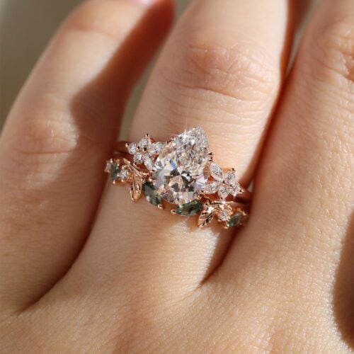 Pink Lab Diamond Round 1 Carat Lab-Grown Diamond Engagement Ring