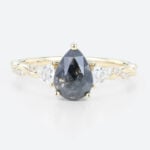 Salt N Pepper Diamond Unique Yellow Gold Pave Diamond Rings