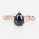 Salt N Pepper Diamond Unique Rose Gold Pave Diamond Rings