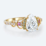 Pear Shaped Lab Grown Diamond Infinity Cluster 4 Prong Engagement Ring (2)