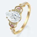 Pear Shaped Lab Grown Diamond Infinity Cluster 4 Prong Engagement Ring (4)