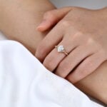 Pear Shaped Lab Grown Diamond Infinity Cluster 4 Prong Engagement Ring (5)