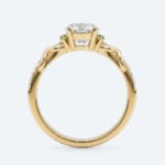 Pear Shaped Lab Grown Diamond Infinity Cluster 4 Prong Engagement Ring in Yellow Gold (5)