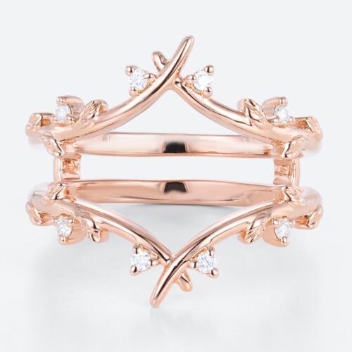 Ring Enhancer Wedding Band Simple 14k Rose Gold Rings for Women