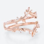 Round Cut Lab Grown Diamond Double Wedding Band Branch-Inspired Enhancer Band (5) (1)