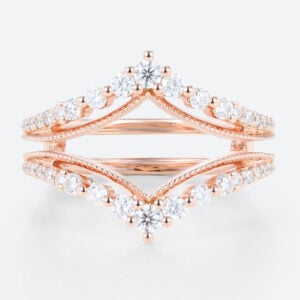 Engagement Ring Enhancer Bands Lab Diamond Ring with Rose Gold