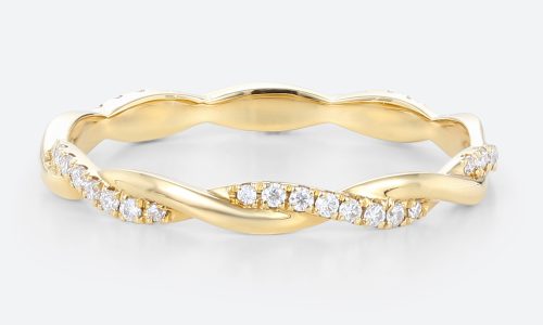 Black Friday Jewelry - 14k Gold Stacking Rings 0.18ctw Round Lab Diamond Twisted Ring in Yellow Gold