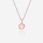 Pink Opal Necklace​ Pendant Necklace Gold​ Rose Gold Chain Necklace​