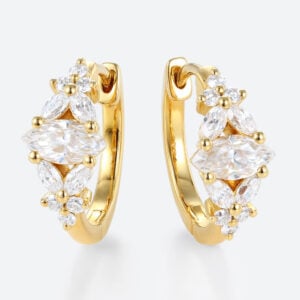 Lab Grown Diamond Earring Marquise Cut Diamond Hoop Earrings​